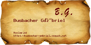 Busbacher Gábriel névjegykártya
